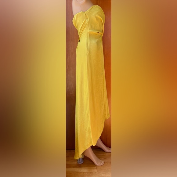HALSTON HERITAGE NWOT Strapless Draped Yellow Gown Size 2 - Picture 6 of 10
